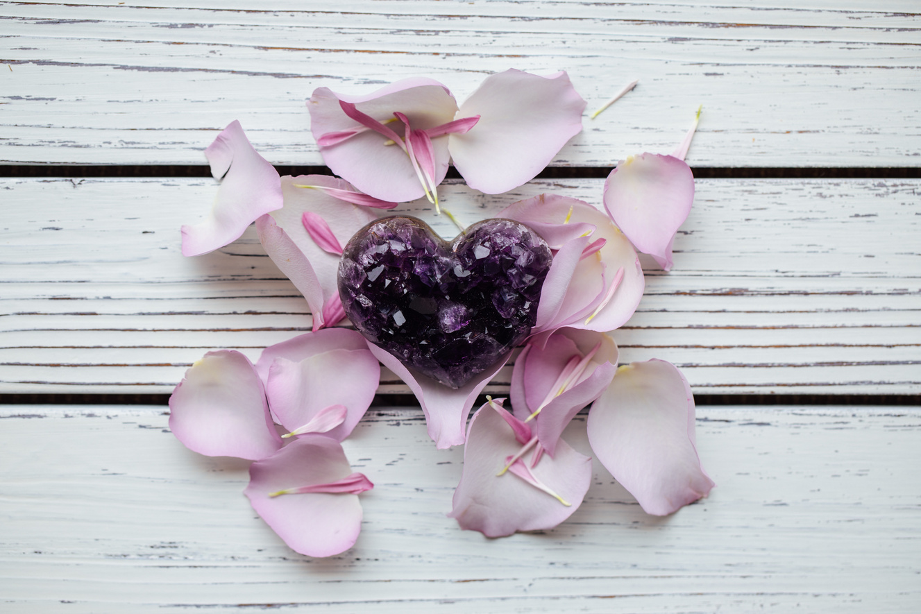 Amethyst Crystal Heart