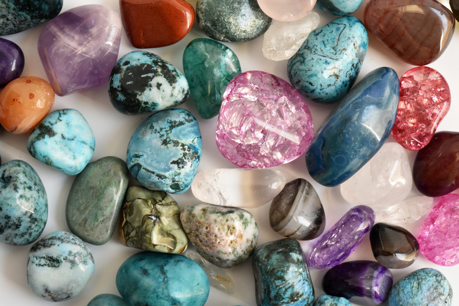 Stones colored crystals